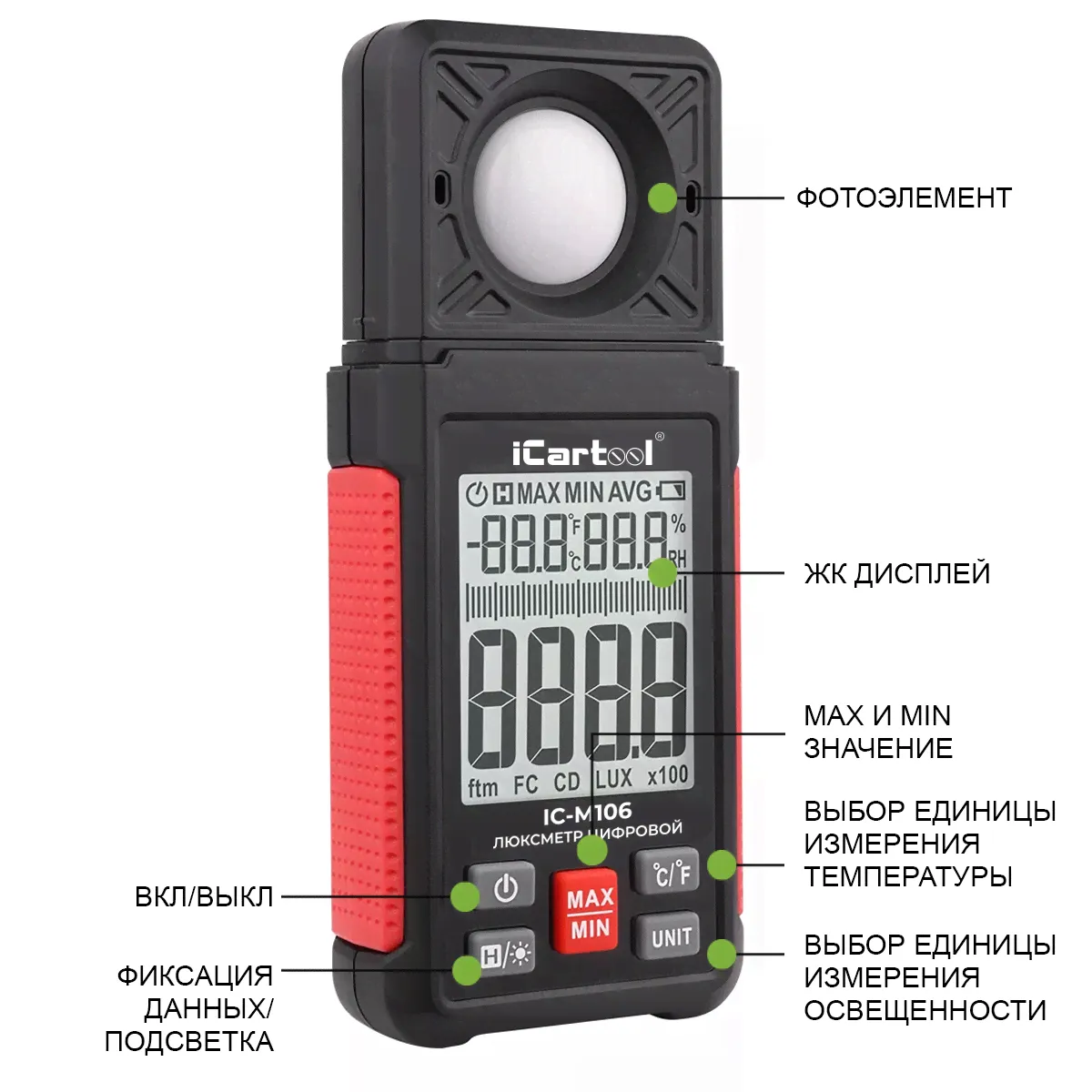 Цифровой люксметр iCartool IC-M106