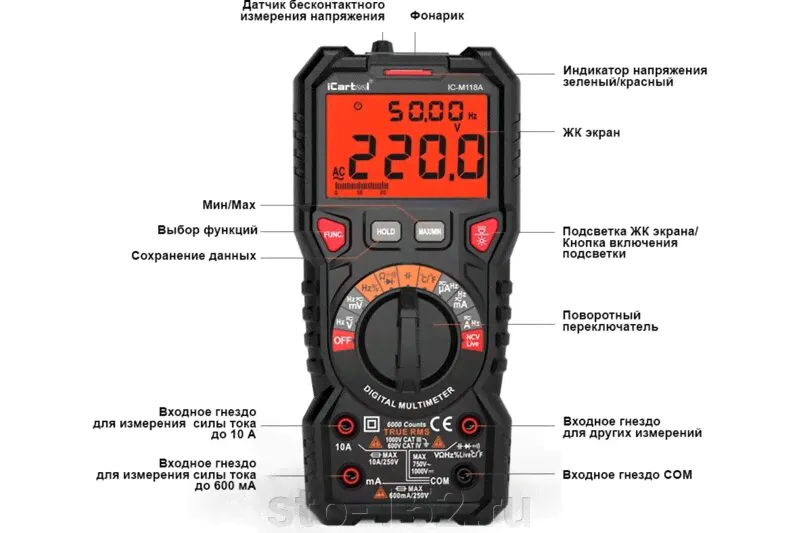 Цифровой мультиметр iCartool IC-M118A-2