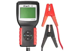 Тестер аккумуляторных батарей iCartool IC-400, АКБ 12/24В, до 2000А, тест системы пуска и зарядки, вольтметр, съемные кабеля